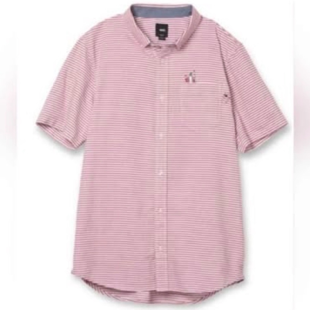 Vans Men's Casual Pink Striped Shirt size 2X
